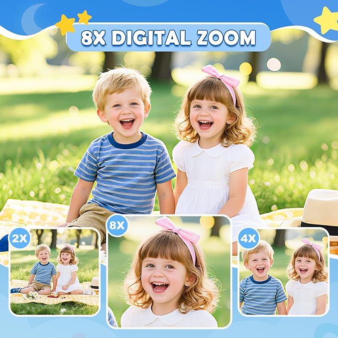 Desuccus Kids Camera Toys Christmas Birthday Gifts for Boys and Girls Kids Toys 3 4 5 6 7 8 9 Year Old HD Digital Video Camera for Toddler with 32GB SD Card (Blue)