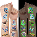 117 PCS Luminous Animals Temporary Tattoos for Kids, Glow Dinosaur Panda Elephant Rabbit Mermaid Dolphin Shark Fish Temporary Tattoos for Fastival Stuffers & Birthday Party Favors