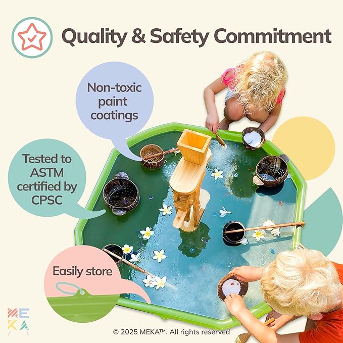 MEKA Tuff Tray for Sensory Play, Sensory Tray for Kids, Toddler Water Table, Tuff Spot Sensory Bin for Toddlers (Bright Green, Small (28" x 28"))
