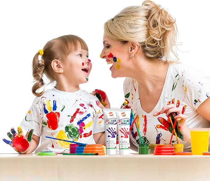 Kids Washable Finger Paint for Toddlers Art Supplies Gift for Baby Hand Painting DIY Crafts, Non Toxic, 10 Colors, 36ml/Tube
