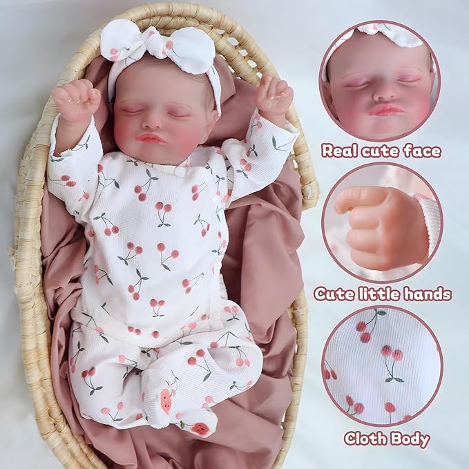 Realistic Reborn Baby Dolls-18 Inch Real Life Baby Dolls Girl Lifelike Baby Doll with Accessories for 3+ Years Old (Green)