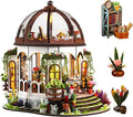 DIY Miniature Garden Dollhouse Kit - 1:24 Scale Wooden Flower Greenhouse Room Craft with Furniture for Book Nook Decor - Present for Women, Girls, and Boy (Round Garden)