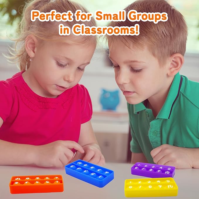 12Pcs Ten Frame Popper, Math Fidget Sensory Counting Toys, Educational Toy for Kids Classroom Group Learning Activities