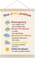Welshower Weather Mental Health Poster Hanger Frame, Size of the Problem Mental Health Wall Art Prints Decor for Classroom School Counseling Therapy Calming Office, 12x16 Inch