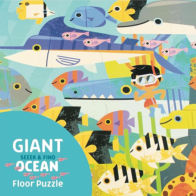 Chuckle & Roar Educational 50 PC Floor Puzzle Giant Seek & Find Ocean