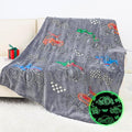 Truck Gifts for Kids Boys - Glow in The Dark Blanket for Sofa Couch Bed Birthday Christmas Easter