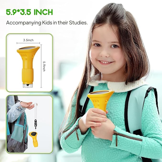 Kids Microscope - Ashfly 1000X Portable Microscope for Kids, Photo & Video Miniscope Pocket Microscope Gifts, 2'' Digital Screen | Ideal for Boys Girls Age 3-12