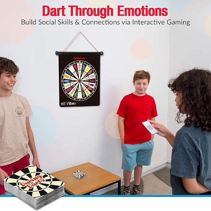 Vibes: Therapy Toys & Therapy Games for Teens & Kids | 2-in-1 Feelings Dartboard Games | Anger Management Tool for Emotional Intelligence & Social Skills | for Therapists, Social Workers & Teachers