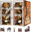 Book Nook Kit, DIY Dollhouse Booknook, Book Nook Miniature Kit for Bookshelf Insert Decor Crafts for Adults Teen Halloween, 3D Wooden Puzzle with Led Light (Law Library)