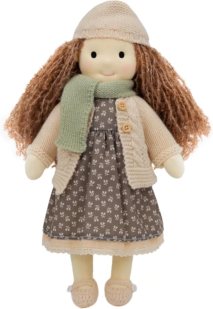 BlissfulPixie Waldorf Handmade Rag Doll - Personalized Collectors Plush for Kids Birthday Present With Beautiful Box-Lenka 12"