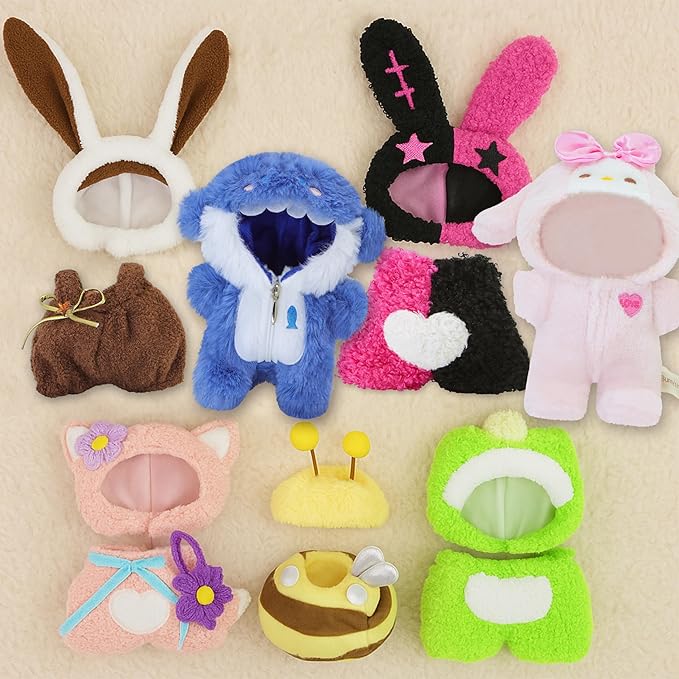 Cute Animal Fashion Set for 17cm Dolls, (Clothing Only, Doll Not Included) Clothing Accessories, Animal Camouflage Clothes, for Replacing Doll Clothes (Bee)
