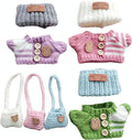 15cm & 17cm Doll Clothes Outfits Set - Premium Dress Up Bundle with Exquisite Accessories | Soft Fabric Fashion Doll Costume for 15-17cm Dolls (3set Pink+Purple+Green)