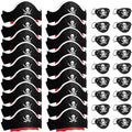 Legigo 48 Pcs Pirate Hat with Eye Mask - Classic Costume Cap Accessories for Pirate Party Cosplay Caribbean Dress, Black
