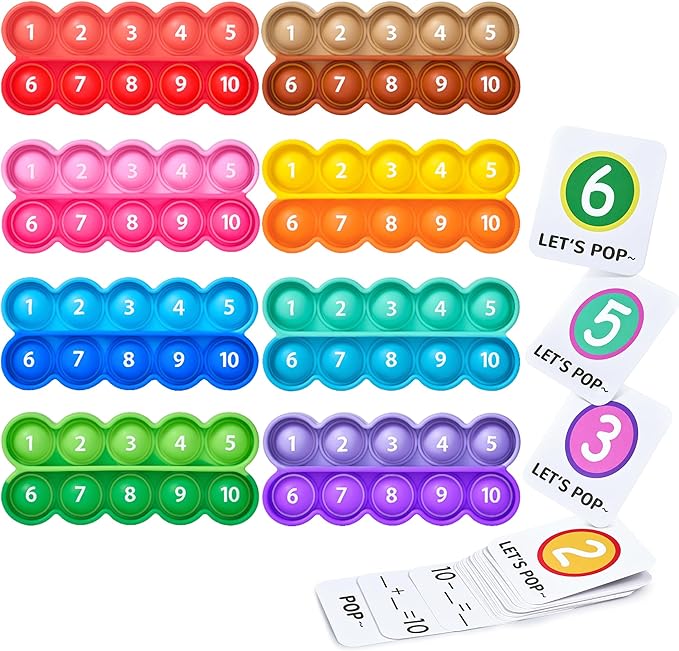 Joycat Ten-Frame Math Learning Tools for Elementary-8 Ten Frames and 20 Task Cards Math Counting Games with for Preschool Kindergarten Classroom Learning Activities Kids Ages 3-5