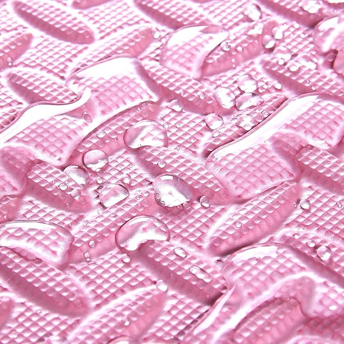 Foam Play Mat for Baby, 0.4 Inch Thick Foam Interlocking Floor Mats, Soft Non-Toxic Baby Playmat, Solid Colored Puzzle Play Mat Kids Floor Mats for Toddler, 16 Tiles(White/Light Gray/Pink)