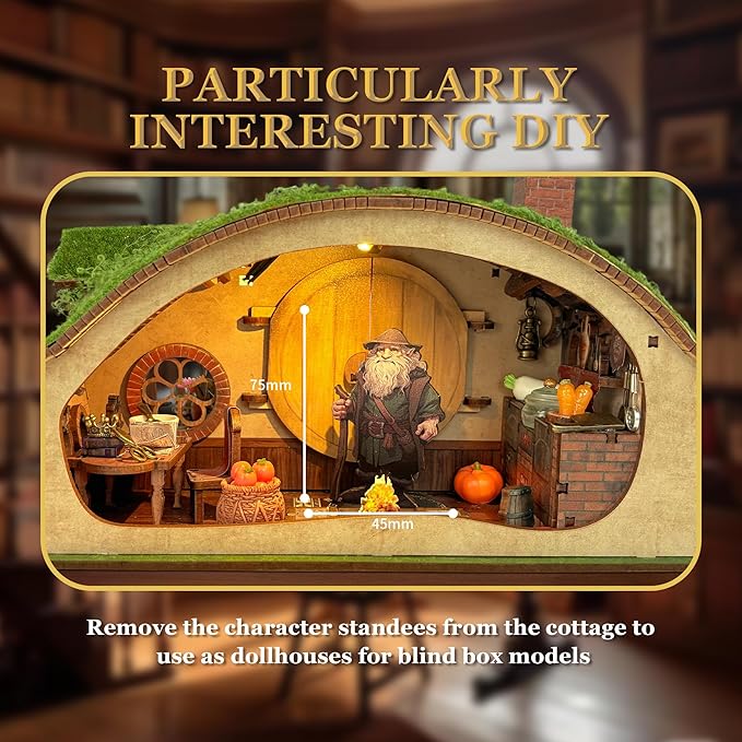 Miniature House Kit - Forest-Themed DIY Dollhouse Kit | Blind Box Design, Stress-Relief Craft, 3D Wooden Puzzles for Adults - The Magic Ring House (SQ-59)