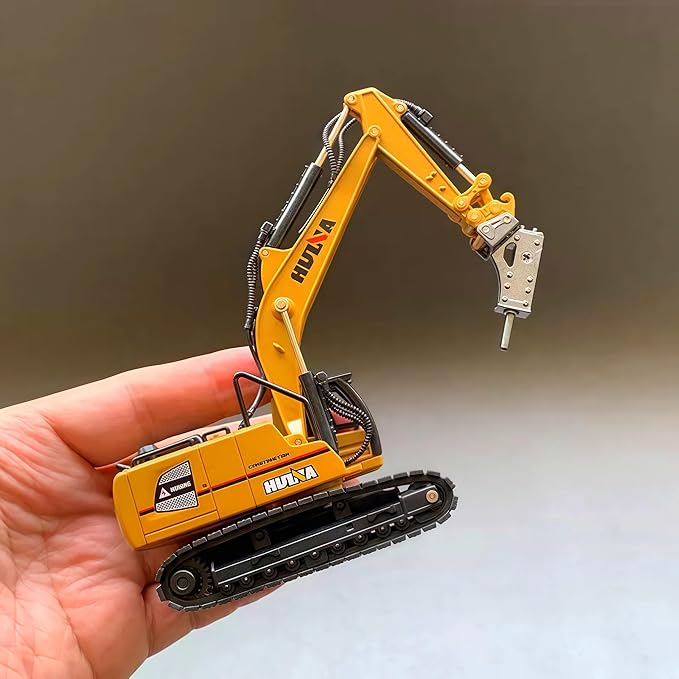 Gemini & Genius Drill Excavator Heavy Duty Construction Site Vehicle Toys 1：60 Scale Diecast Digger and Driller Engineering Dump Truck Collectible Alloy Model Toys for Kids and Decoration for House