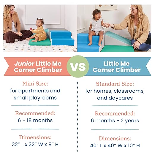 ECR4Kids SoftZone Little Me Corner Climber, Toddler Playset, Earthtone