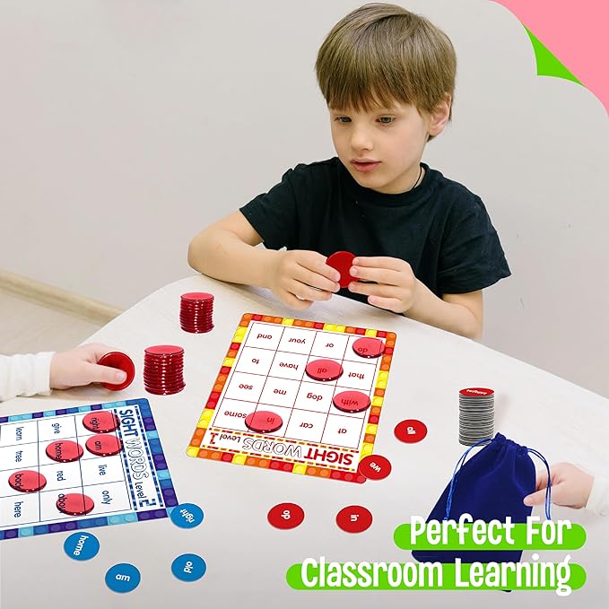 Sight Word Bingo Game, 120 Sight Words Learn to Read Level 1 & Level 2 Bingo Board Game Dolch's & Fry's Words Lists for Kindergarten and Preschool Kids 4-8, Perfect for Classroom & at Home