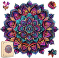 Jiroinlly Wooden Jigsaw Puzzles, Mandela Wooden Puzzles for Adults, 500 Pcs King Size 16.8'' x 16.9'', Luxurious Shaped Wood Puzzle, Beautiful Package, Best Gift for Adults and Kids, Family Game