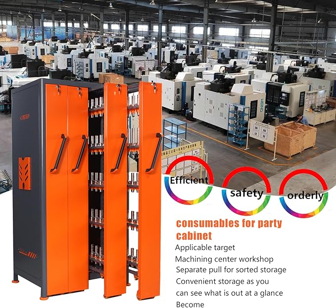 CNC Tool Holder Vertical Drawer Cabinet, Large Capacity CNC Tool Storage Cabinet, CNC Tool Holder Station Suitable for Warehouse Workshop Machining Centers