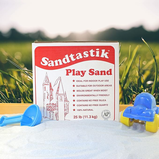 Sandtastik Sparkling White Play Sand, 100 lb (45 kg) - Fill Sandboxes, Sand Trays, Sensory Tables, Water Tables! Scoop, Mold & Pour This Premium Non-Toxic Sand