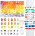 XIANNVXI 24Colours Yellow Pony Beads for Bracelet Friendship 720pcs Letter Kandi Yellow Pony Beaded Kit Bracelet Making Kit for Jewelry DIY Crafts