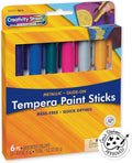 Creativity Street Glide-On Tempera Paint Sticks, 6 Assorted Metallic Colors, 5 Grams, 6 Count