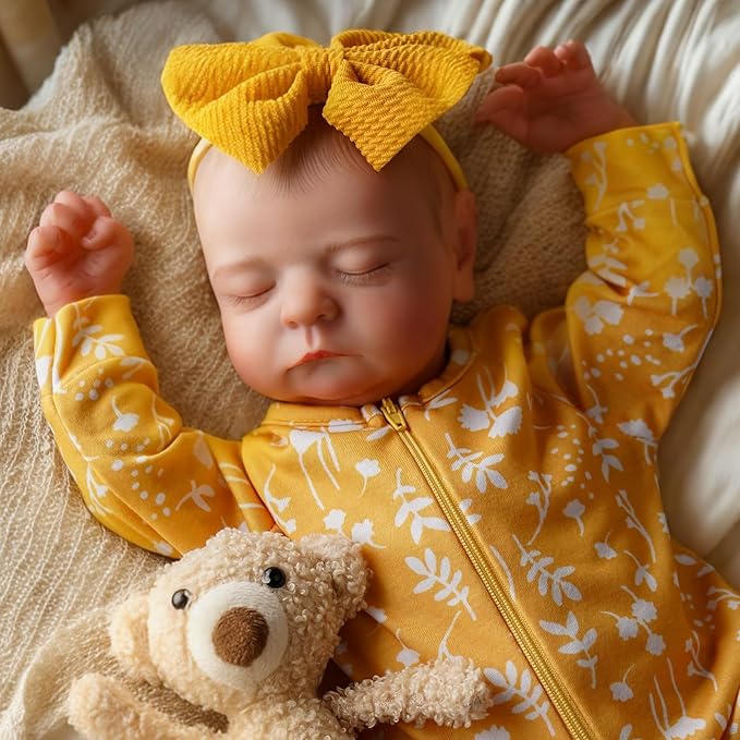 ADFO Lifelike Reborn Baby Dolls, 20 inch Realistic Newborn Real Life Baby Girl Dolls Soft Silicone Full Body Vinyl Girl Baby Dolls with Clothes and Toy Gift for Kids Age 3+