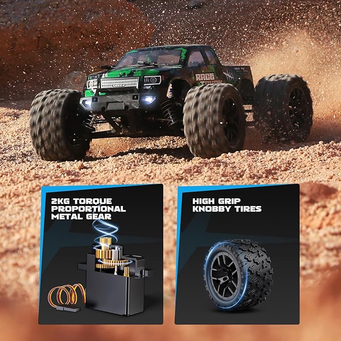 HAIBOXING 1:18 Scale All Terrain RC Car 18859, 36 KPH High Speed 4WD Electric Vehicle with 2.4 GHz Remote Control, 4X4 Waterproof Off-Road Truck with Two Rechargeable Batteries