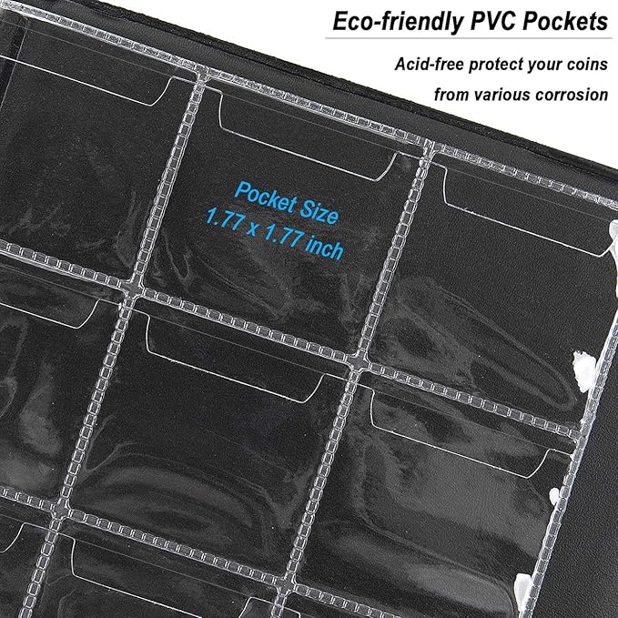150 Pockets Coin Album, Penny Collecting Book, Souvenir Coins Collection Holder, Ideal for Pressed Pennies Passport, Hobby Coin Collector, Money Specie Display Storage Case (English, Green)