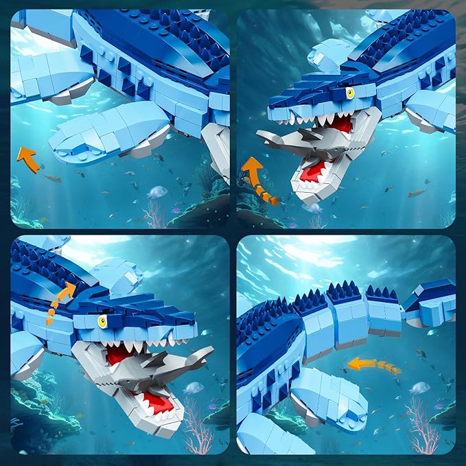 Ocean Mosasaurus Dinosaur Building Set- Compatible with Lego Sets for Boys 8-14, Dino World Park Building, Birthday Gift Set for Boys,Adults (787 Pieces)