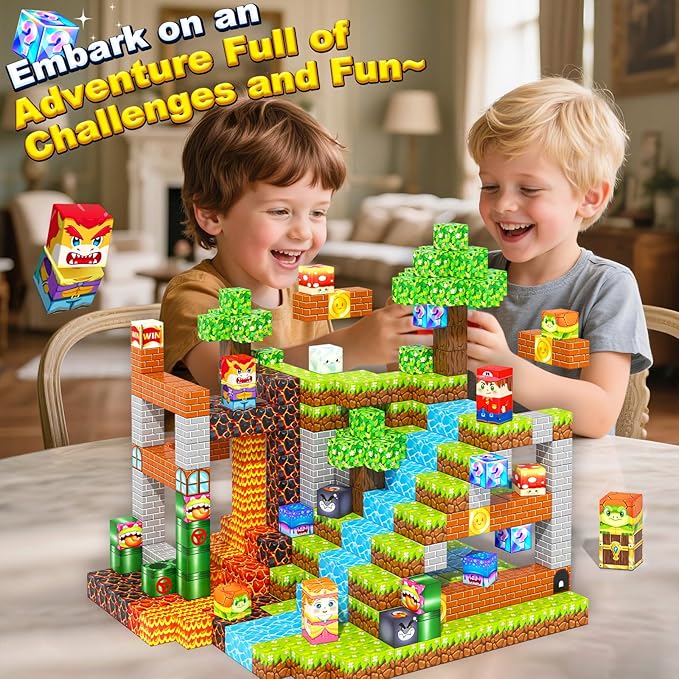 Magnetic Blocks Building Toys, Mine Magnet World Game Set for Kids Ages 4-8 5-7 6-8, STEM Sensory Magnetic Toys for Toddlers, Gift for 3+ Year Old Boys Girls