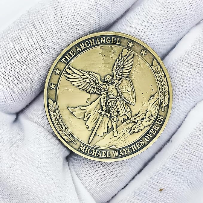 Archangel Saint Michael Challenge Coin Religious Coins Christian Collectors Coin (Single Coin)