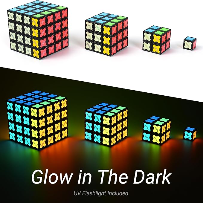 TOSY Magnet Cube 3x3 - 240 Magnets, 30 Blocks, 7in1 Toy: Puzzle Cube Game, Creative Building Blocks, Transformable Fidget Spinner, Infinity Cube, Magnet Tiles, UV Flashlight, Glowing STEM/STEAM Toy
