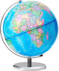 13" World Globe for Kids, Classroom Globe for Education & Decoration with Stable Heavy Metal Base, HD Waterproof Printed & Rewritable Surface
