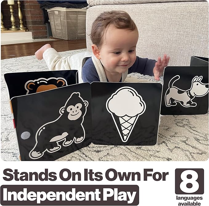 Happy Start Award-Winning High Contrast Board Book - Newborn Black & White Baby Cards, Easy to Clean, Hospital Approved, Stands on Its Own, Tummy Time Toy, Ages 0+ (Vietnamese)