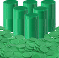 Coopay 1 1/2 Inches Plastic Poker Chips Learning Counters Disks Bingo Chip Counting Discs Markers for Math Practice and Poker Card Game Tokens, Teaching Rewards, 200 Pieces (Green)