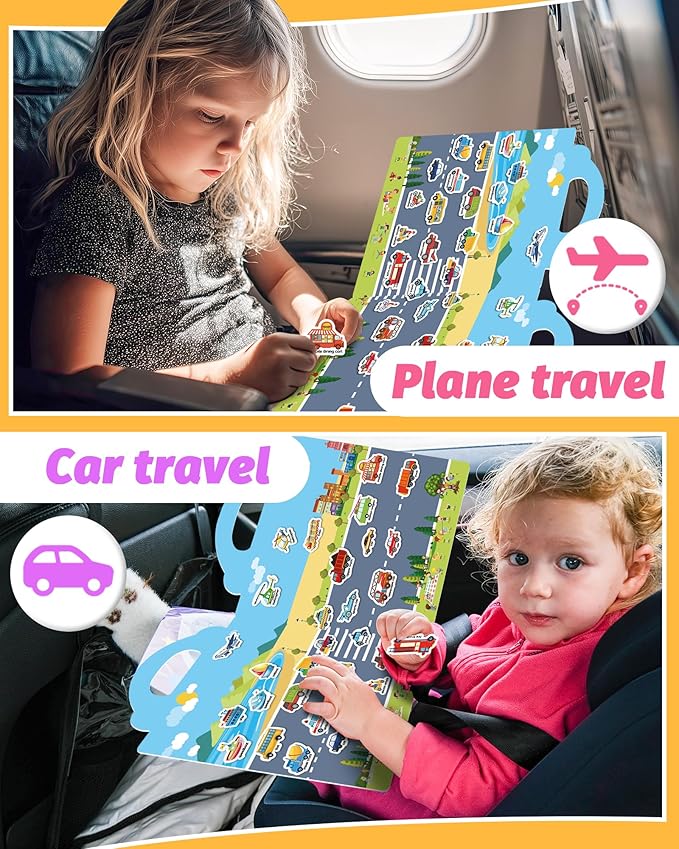 Reusable Sticker Book for Toddlers 2-4 Years, Stickers for Kids, Toddler Craft Activities, Toddler Travel Toys Ages 2+ Boy Girl Birthday Gifts
