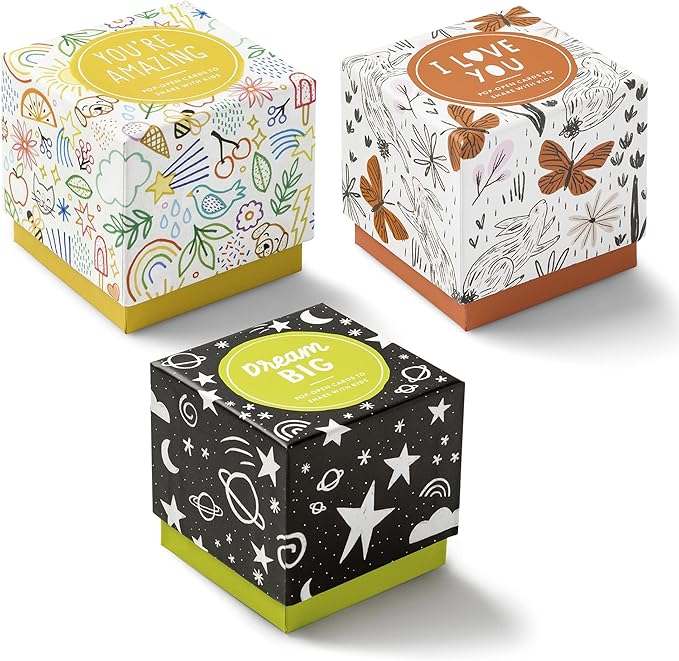 Compendium ThoughtFulls for Kids – 3 Pack of You're Amazing, I Love You, Dream Big – 90 Pop-Open Cards to Share with Kids, Each with a Different Inspiring Message Inside