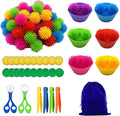 99pcs Fine Motor Skills Counting Sorting Sensory Bin Filler Included 60 Hedge Ball 4 Tweezer 2 Scissor Clip 20Pcs shamrock coins 12 Sorting Cup 1 Storage Bag for Preschool Early Education (Multicolor)