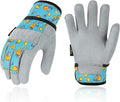 Vgo... 1-Pair Age 5-6 Kids Gardening Gloves,Children Yard Work Gloves,Soft Safety Outdoor Playing Gloves(Size M, Blue Plane, KID-MF3561)