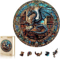 WOODBESTS Wooden Puzzles for Adults (100 Piece, S, 8.5"x8.5") Dragon's Library Wood Puzzle Adult, Unique Wooden Animal Jigsaw Puzzles, Family Game and Birthday Gifts for Friend