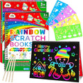ZMLM Scratch Paper Art Craft: 2 Pack Rainbow Scratch Set for 3 4 5 6 7 8 9 10 Years Old Girls Boys Students Drawing Coloring Black Magic Art Supplies Kits Gifts School Birthday Party Toys(Christmas)