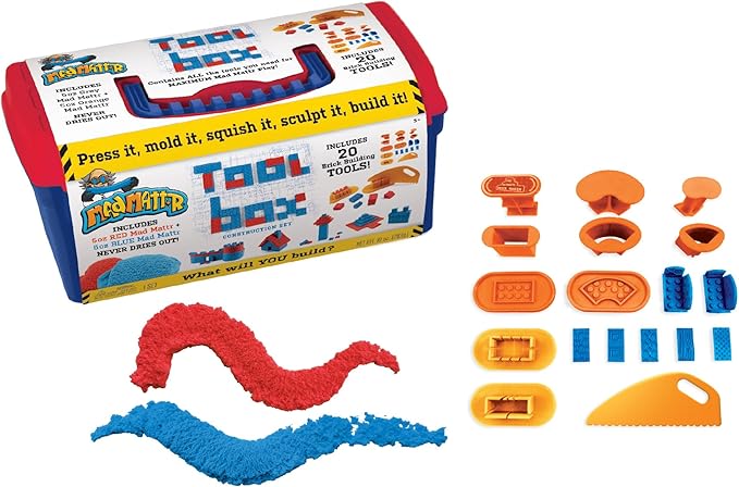 Relevant Play MAD MATTR Quantum Tool Box (Tool Box, 10oz Mad Mattr Included, 20 Tools Plus The Ultimate Brick Maker)