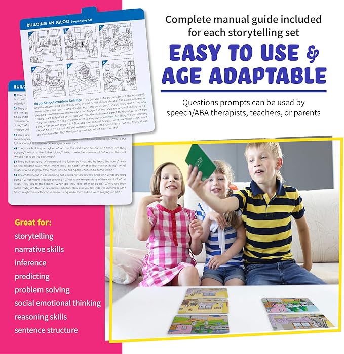 SPARK INNOVATIONS Sequencing Cards for Storytelling and Picture Interpretation Speech Therapy Game, Special Education Materials, Problem Solving, Autism Materials, Social Emotional Learning (Classic)