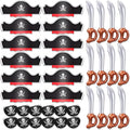 Legigo 36 Pcs Funny Pirate Party Set- Include 12 Pirate Hats, 12 Eye Patches, 12 Inflatable Swords for Pirate Party Cosplay Caribbean Dress Accessories