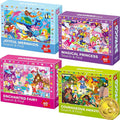 QUOKKA Princess Puzzles for Kids Ages 4-6 - Toddler Puzzles Ages 3-5 - 4-Pack 60 Piece Search and Find Jigsaw Puzzle 6-8 - Unicorn Mermaid Fairy Puzzle for Girls - Learning Educational Toy for 5 Year