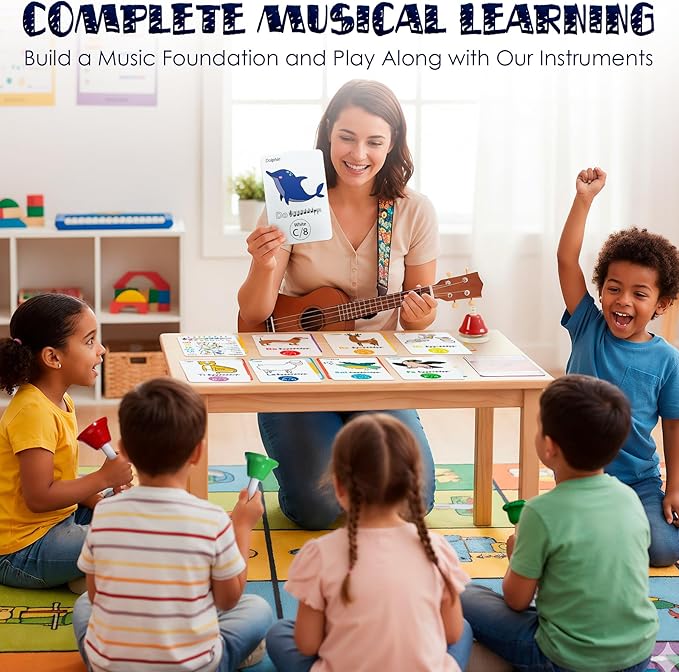 MINIARTIS Musical Flash Cards for Kids | Learning Notes Reading | Educational Color Coded Music Note Theory Flashcards for Beginning Students | Large Size Cards