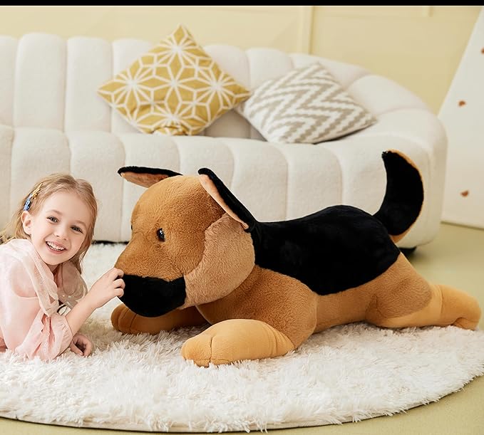 IKASA Giant German Shepherd Dog Stuffed Animal Plush Toy,Big Large Jumbo Soft Toys,30" Cute Huge Size Fluffy Plushy Fat Plushie,Gifts for Kids